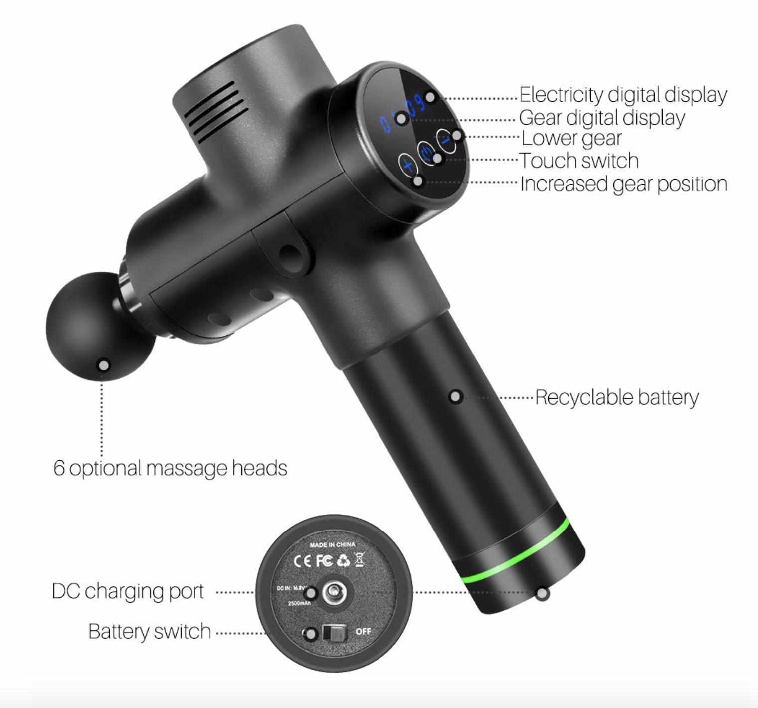 Pulse massager outlet gun